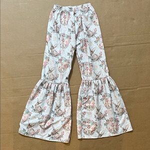 Floral Bunny Print Girls Bell Bottoms size 6/7T